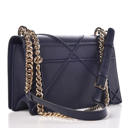 Christian Dior Grained Calfskin Medium Diorama Flap Bag Blue 3 of 11