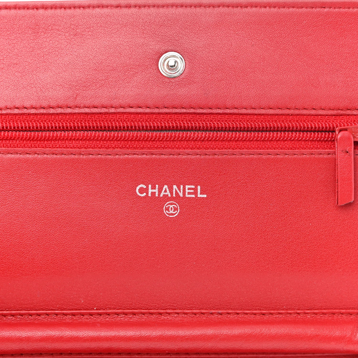 Chanel Caviar Timeless CC Wallet On Chain WOC Red 6 of 10