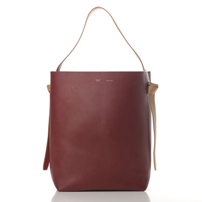 Celine Shiny Smooth Calfskin Small Twisted Cabas Dark Ruby Navy 3 of 14