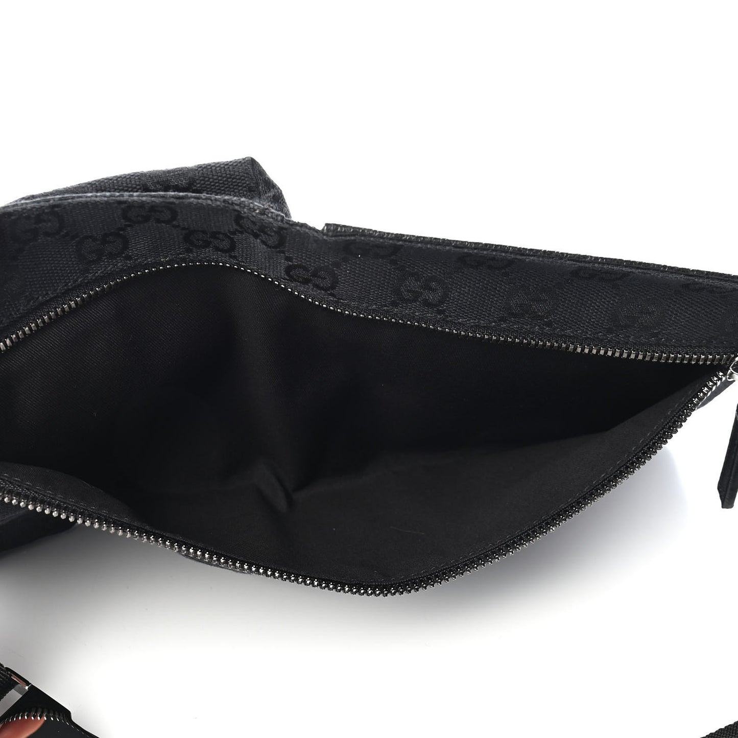 GG Monogram Double Pocket Belt Bag Black