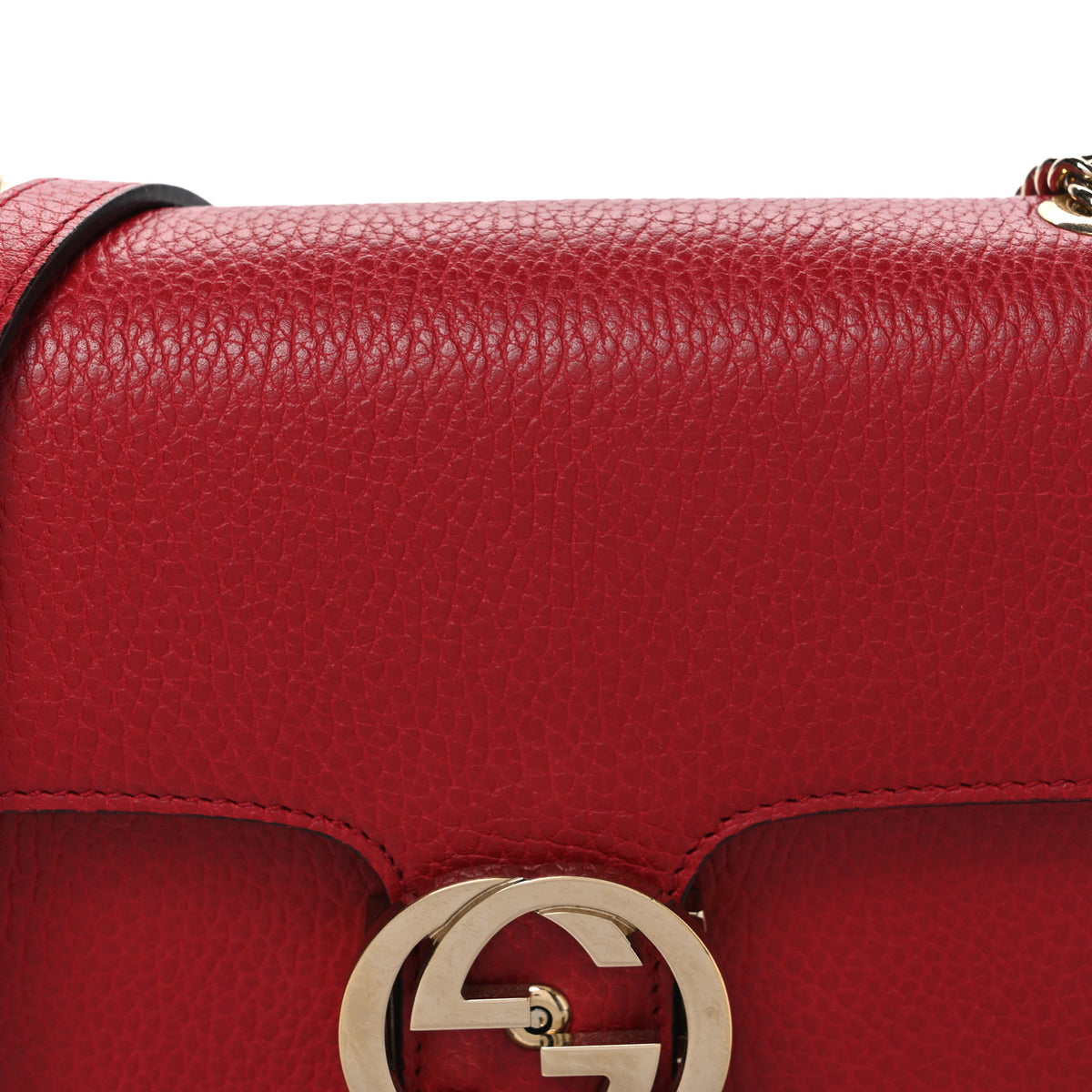 Dollar Calfskin Small Interlocking G Shoulder Bag Red