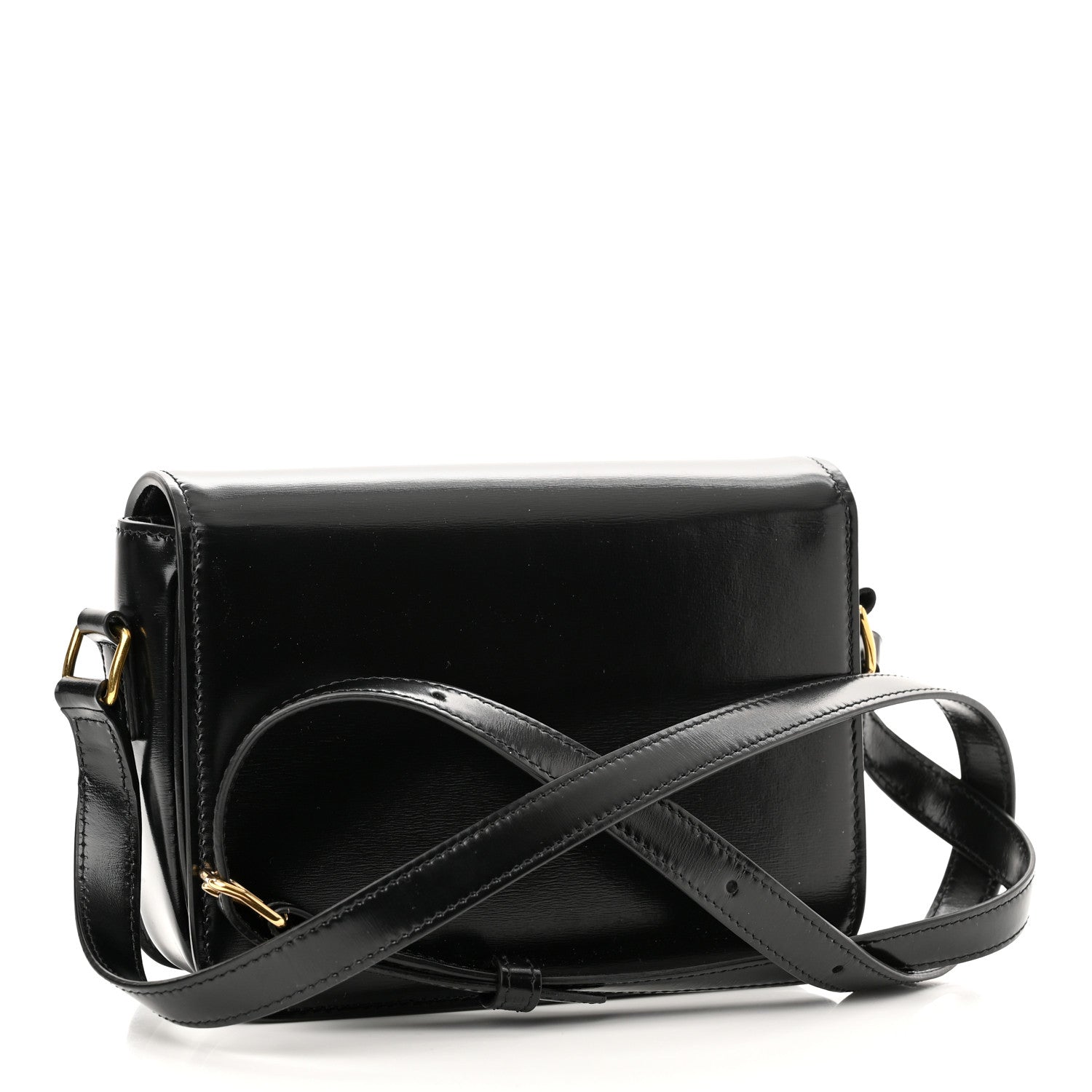 Celine Shiny Calfskin Teen Triomphe Black 3 of 9