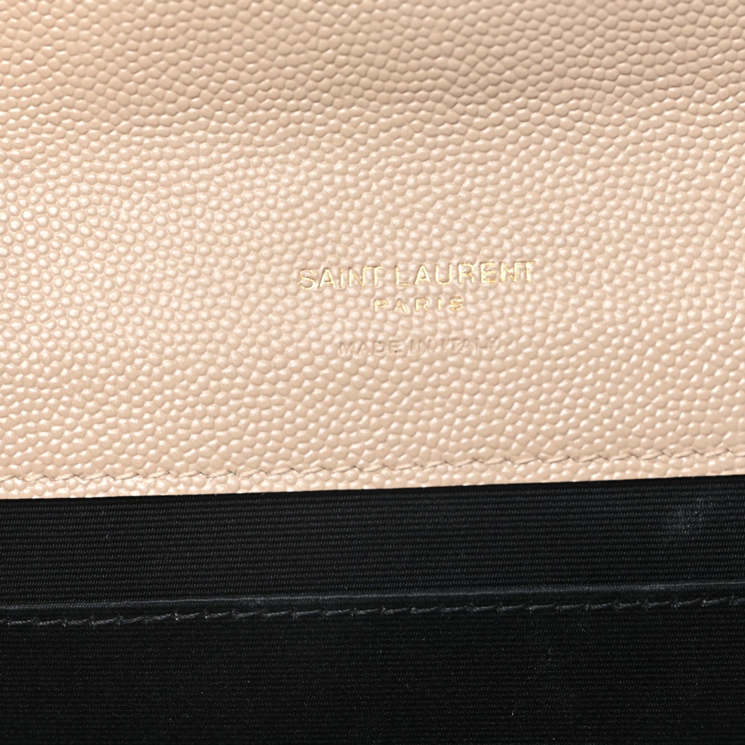 Saint Laurent Grain De Poudre Matelasse Chevron Monogram Envelope Clutch Dark Beige 6 of 7