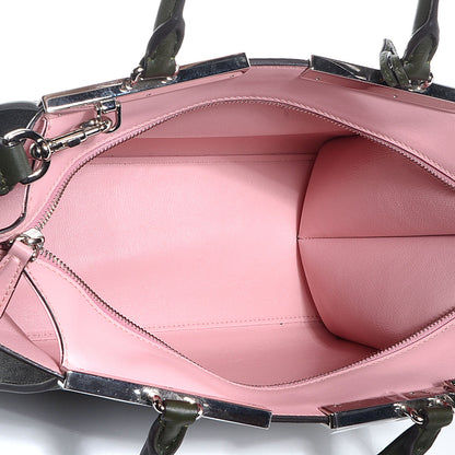 Fendi Vitello Dolce Marmol Shiny Nappa Petite 3Jours Tote Verde Prato 5 of 9