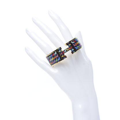 Hermes Enamel Cheval Pixel Wide Clic Clac H Bracelet PM Indigo Multicolor 2 of 6