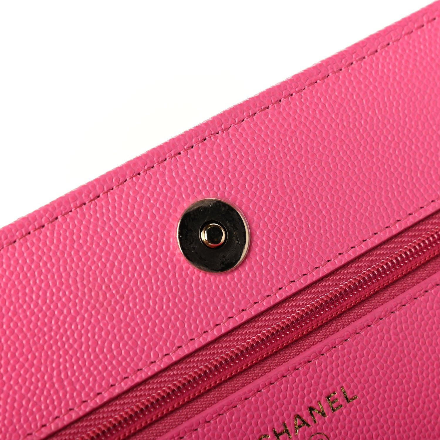 Chanel Caviar Quilted Wallet on Chain WOC Fuchsia 5 of 8