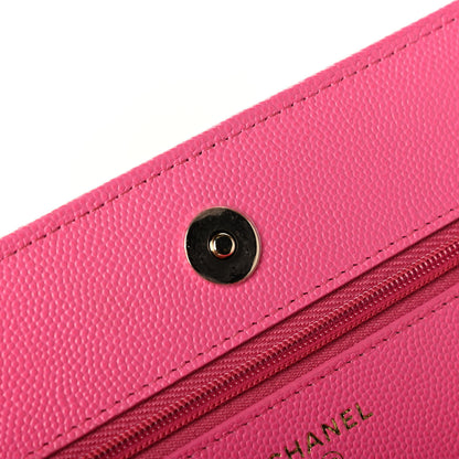 Chanel Caviar Quilted Wallet on Chain WOC Fuchsia 5 of 8