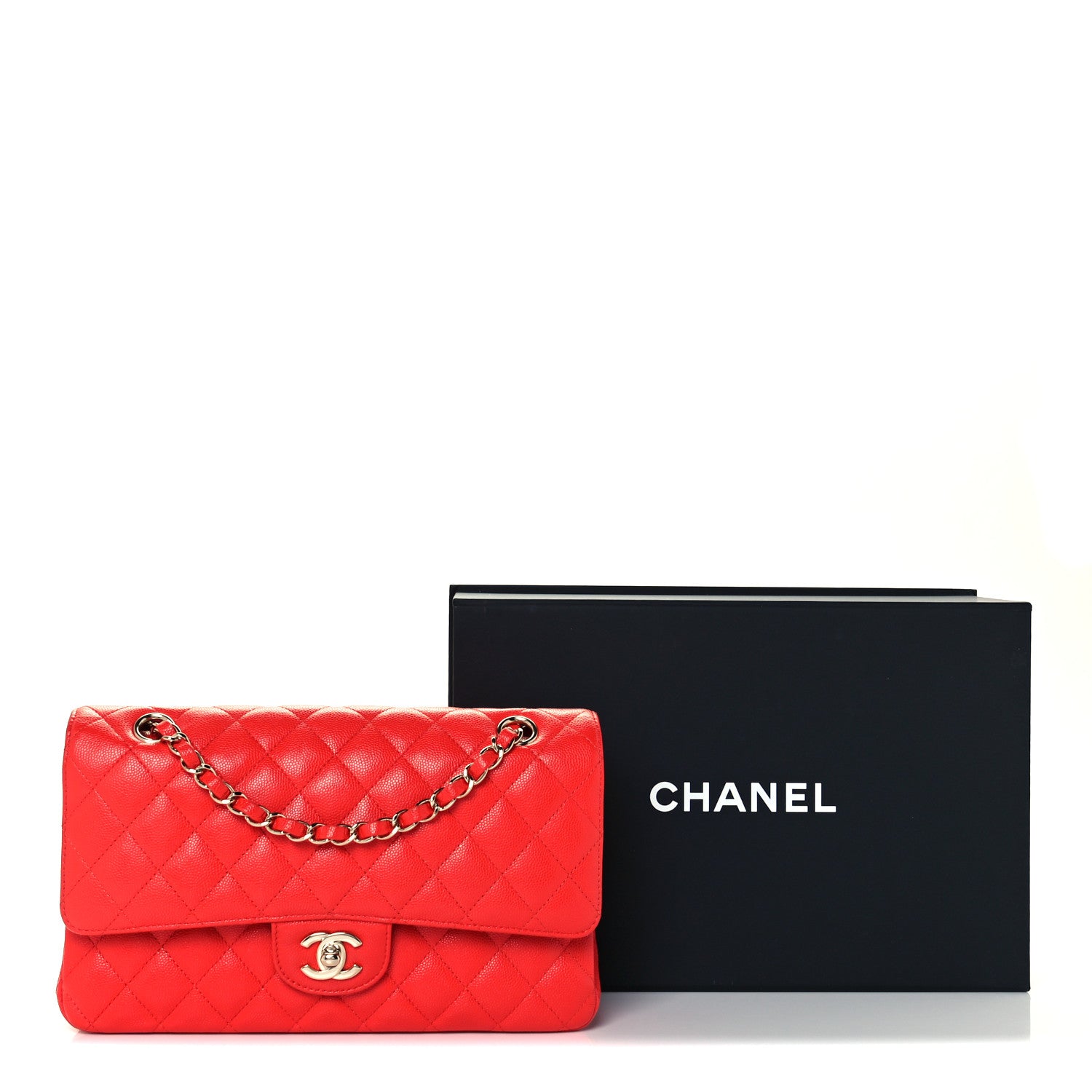 Chanel Caviar Quilted Medium Double Flap Red 12 of 12