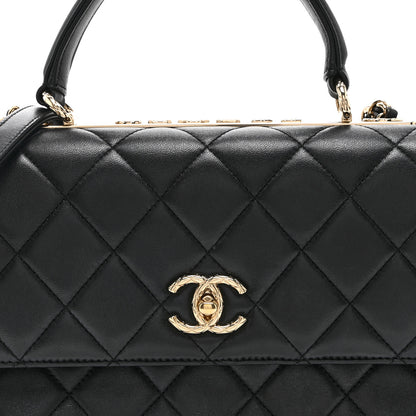 Chanel Lambskin Quilted Medium Trendy CC Flap Dual Handle Bag Black 8 of 10