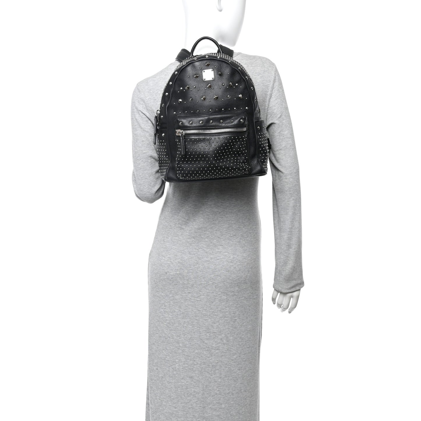 Calfskin Studded Small Stark Backpack Black