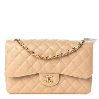Chanel Caviar Quilted Jumbo Double Flap Beige Clair 1 of 11
