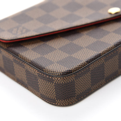 Louis Vuitton Damier Ebene Pochette Felicie Chain Wallet 6 of 11