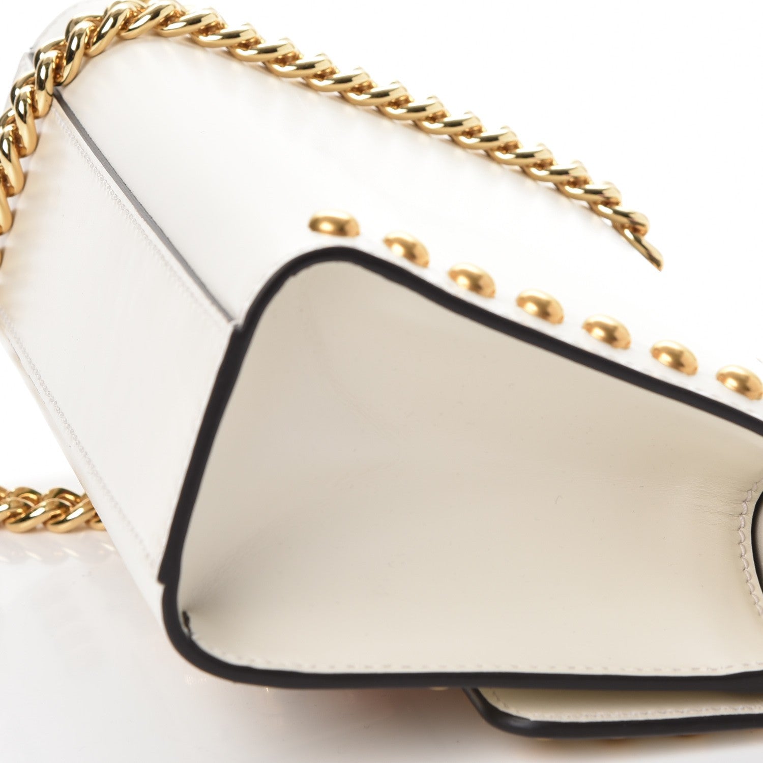Gucci Calfskin Floral Embroidered Small Padlock Shoulder Bag White 15 of 18