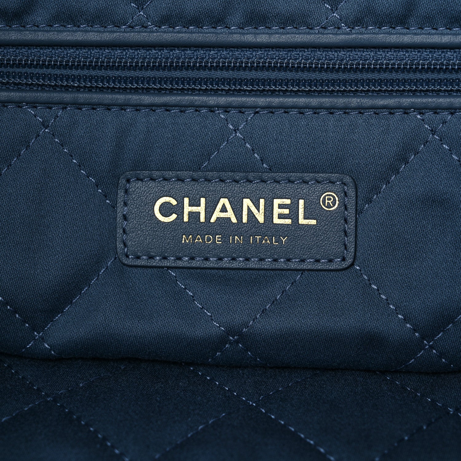 Chanel Shiny Caviar Quilted Monochrome Small Chanel 22 Blue 7 of 11