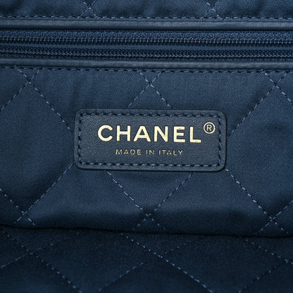 Chanel Shiny Caviar Quilted Monochrome Small Chanel 22 Blue 7 of 11