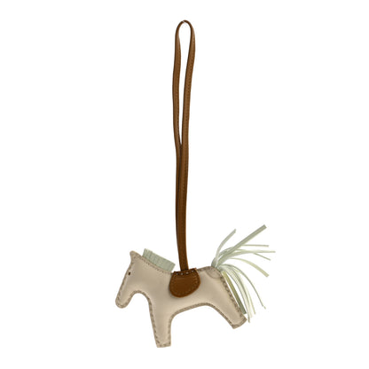 Hermes Milo Lambskin Grigri Rodeo Horse Bag Charm PM Craie Vert Fizz Kraft 1 of 5