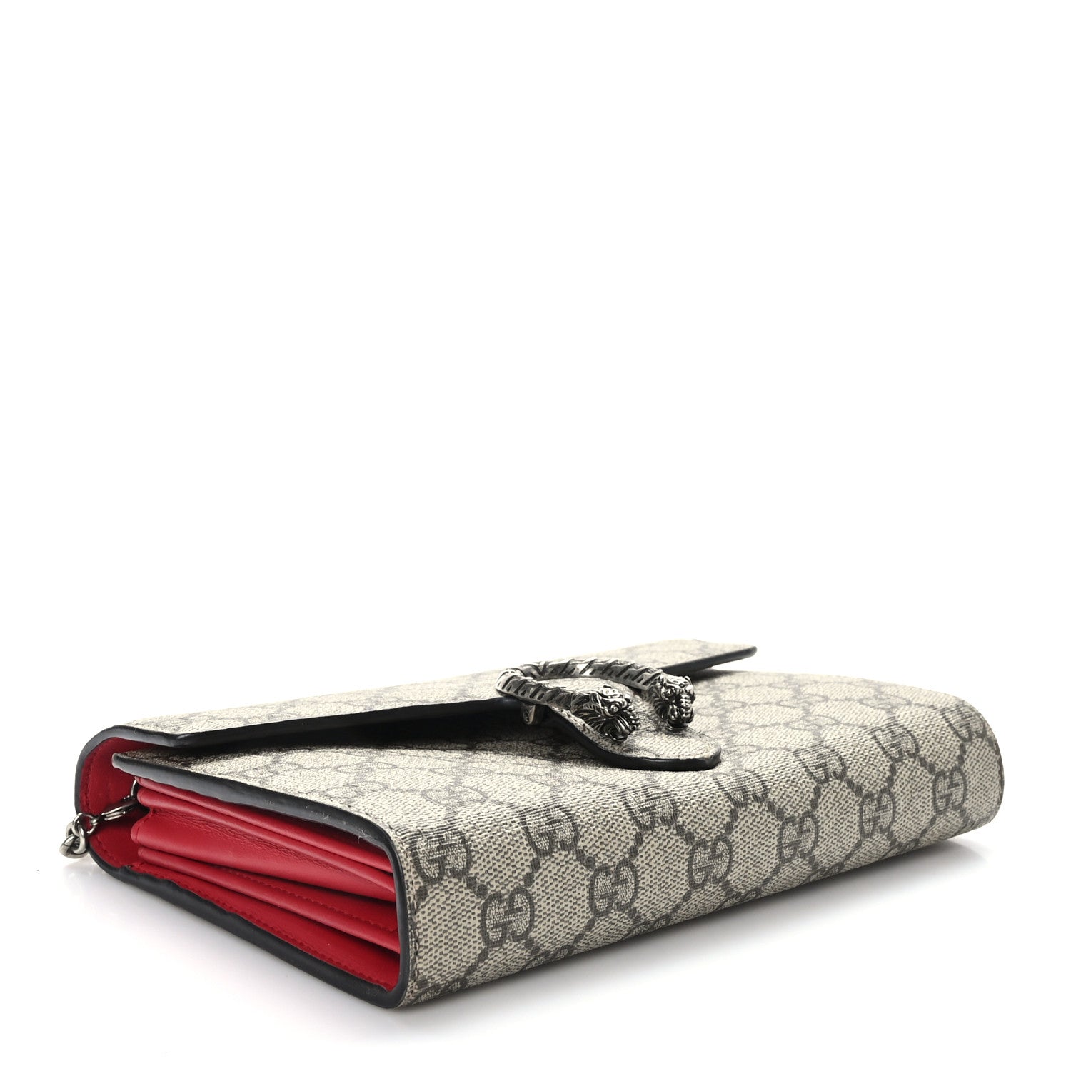 Gucci GG Supreme Monogram Mini Dionysus Chain Wallet Beige Vulcanic Red 4 of 9