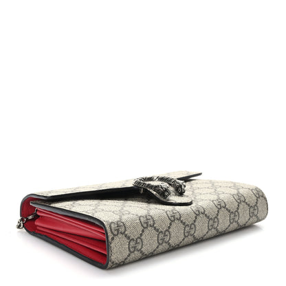 Gucci GG Supreme Monogram Mini Dionysus Chain Wallet Beige Vulcanic Red 4 of 9