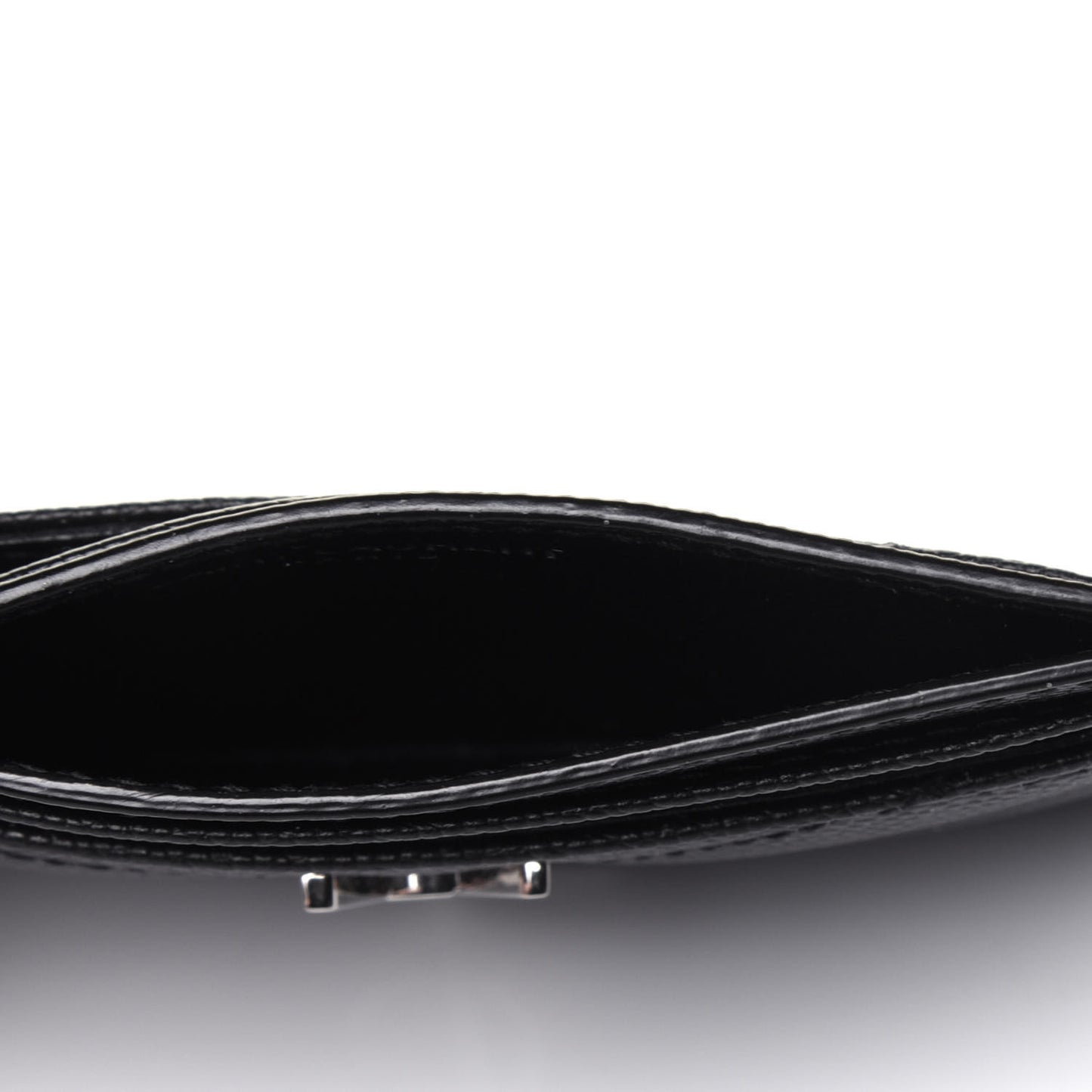 Grain De Poudre Matelasse Chevron Monogram Credit Card Case Black
