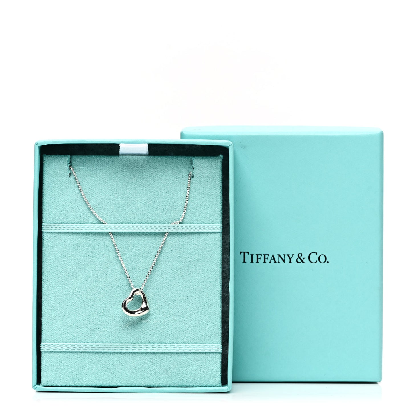 Sterling Silver Elsa Peretti 11mm Open Heart Pendant Necklace