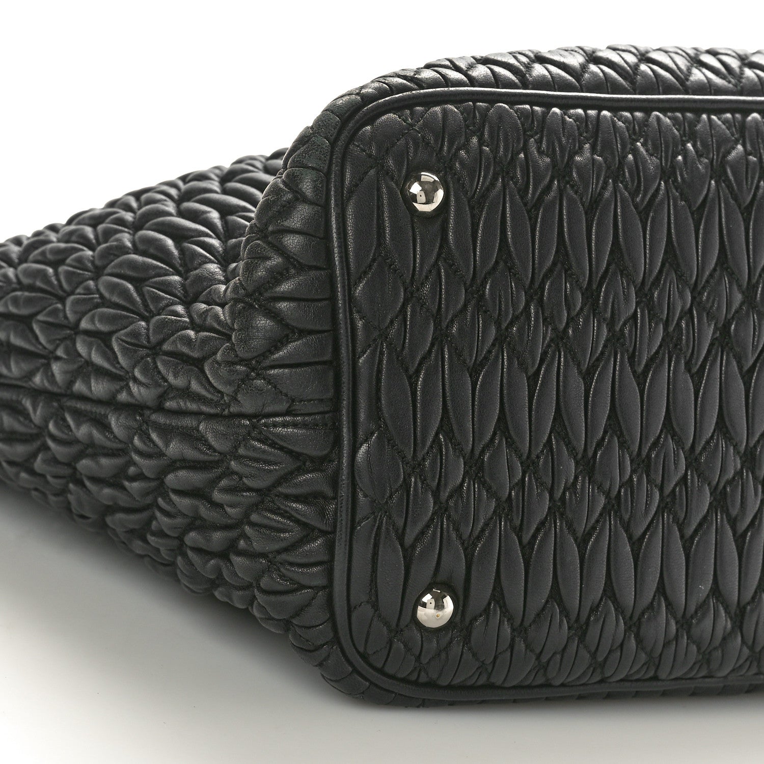 Miu Miu Nappa Matelasse Swarovski Crystal Tote Black 8 of 12
