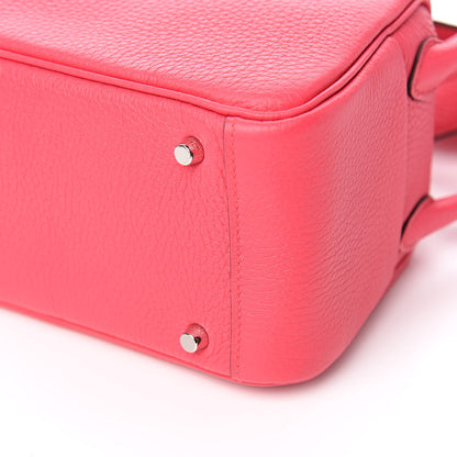 Hermes Taurillon Clemence Mini Lindy 20 Rose Extreme 8 of 10