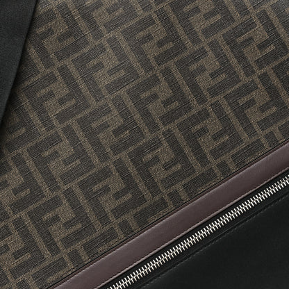 Fendi Glazed Fabric Vitello Liberty FF 1974 Diagonal New Messenger Flap Tobacco Moresco Black 7 of 9