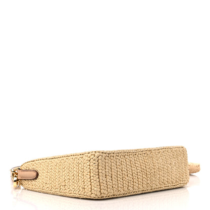 Prada Yarn Raffia Effect Crochet Mini Re-Edition 2000 Shoulder Bag Naturale 4 of 9