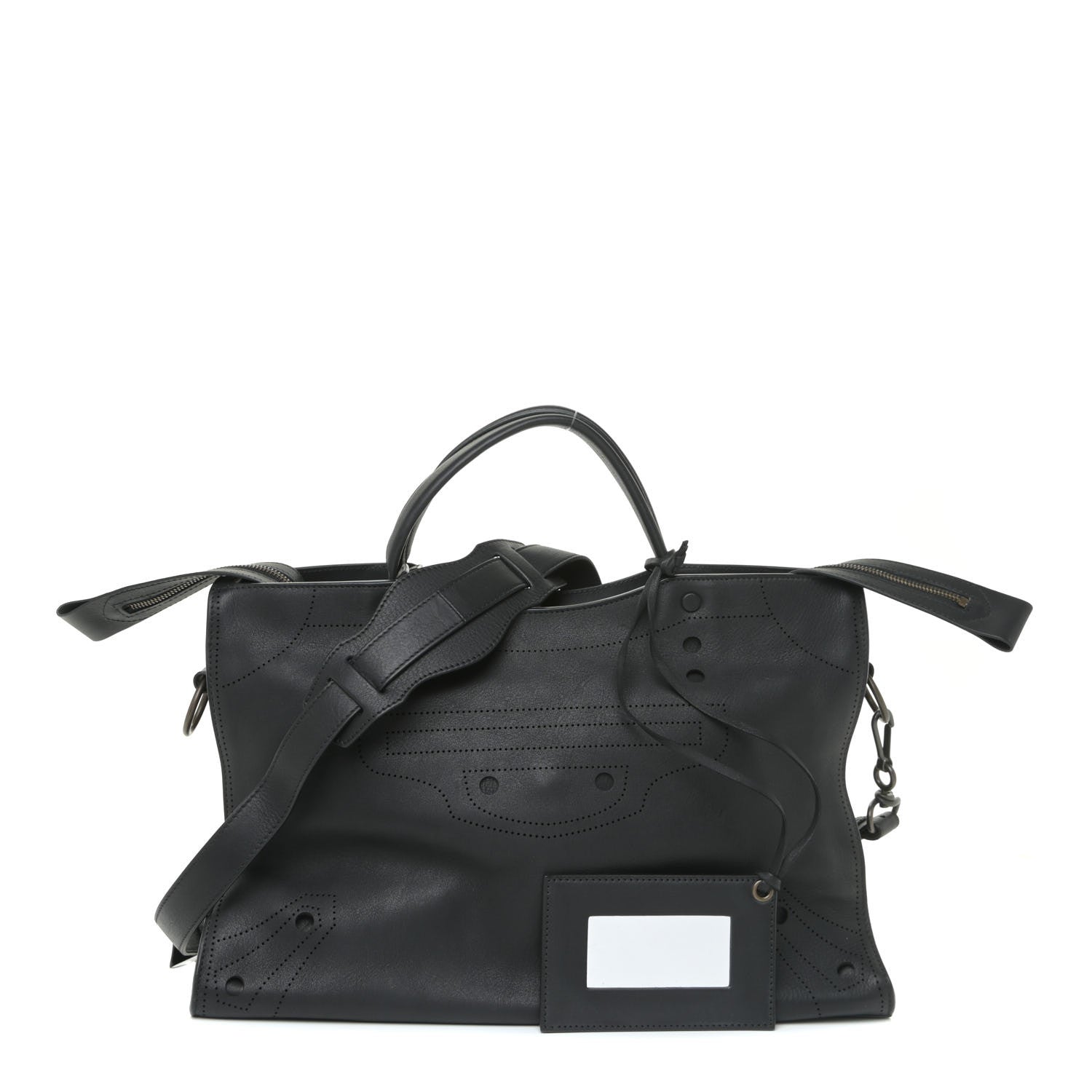 Balenciaga Veau Soyeux Perforated Blackout Hardware City Black 1 of 9