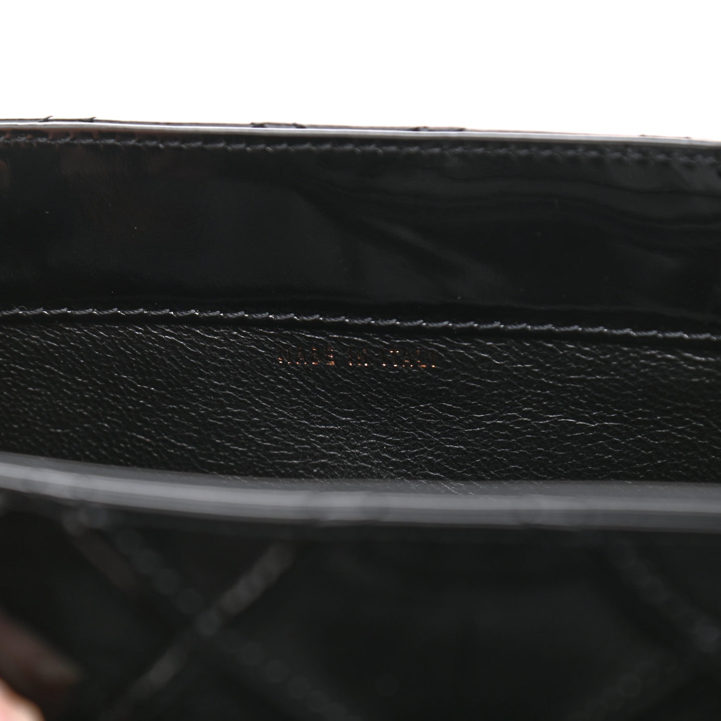 Patent Quilted Shoulder Bag Black