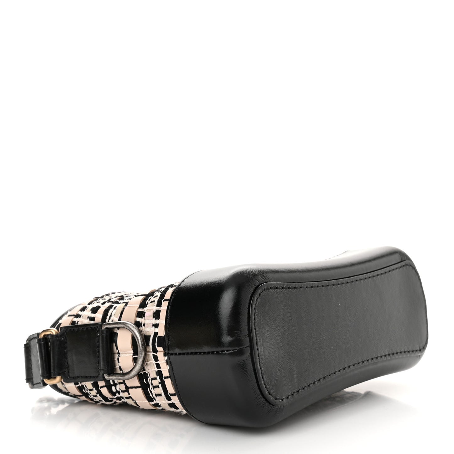 Tweed Calfskin Quilted Small Gabrielle Hobo Black Multicolor