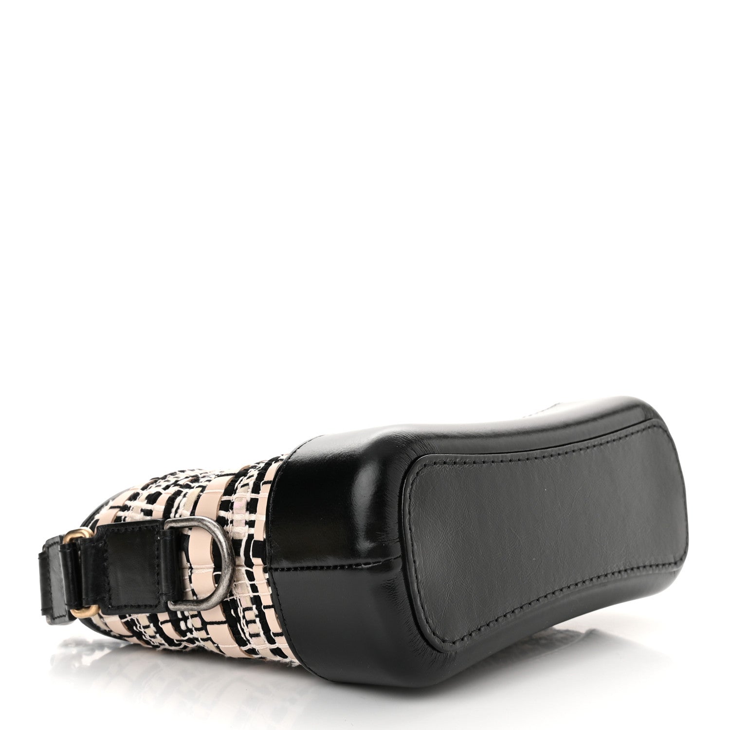 Chanel Tweed Calfskin Quilted Small Gabrielle Hobo Black Multicolor 3 of 10