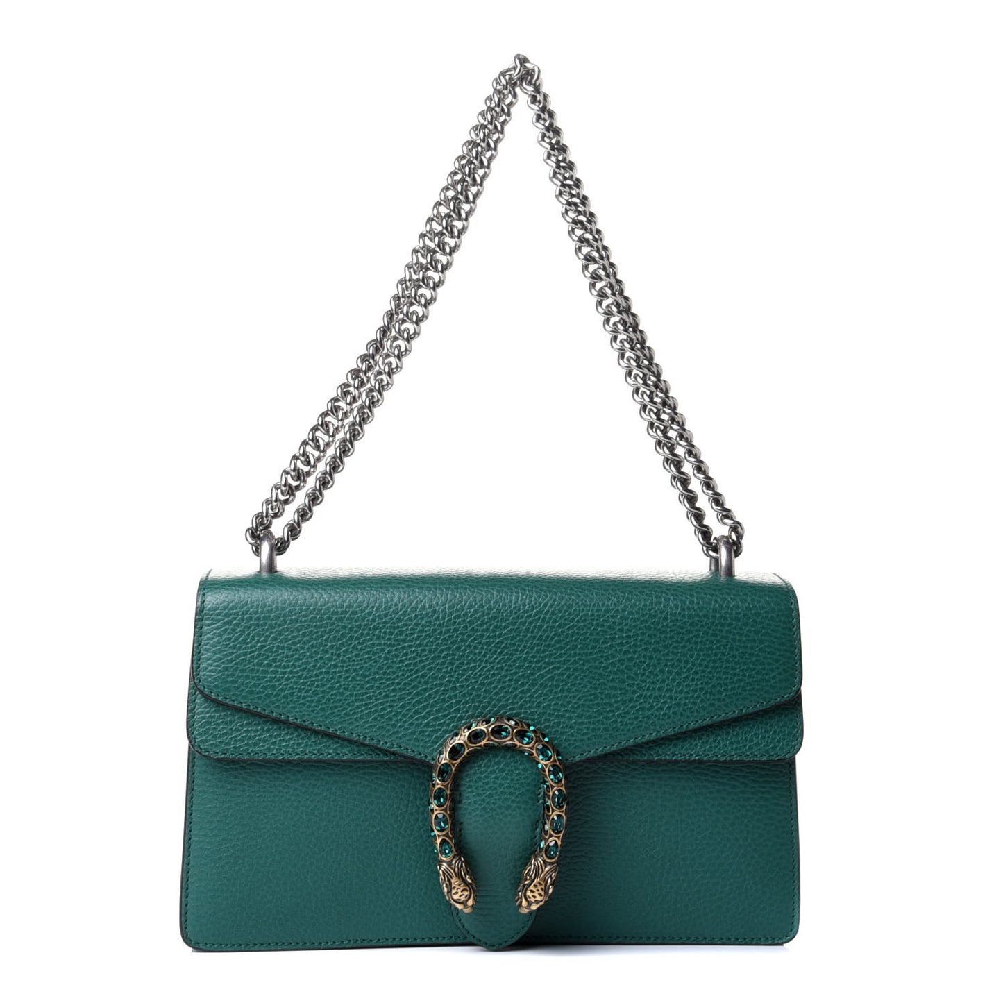Pebbled Calfskin Small Dionysus Shoulder Bag Emerald