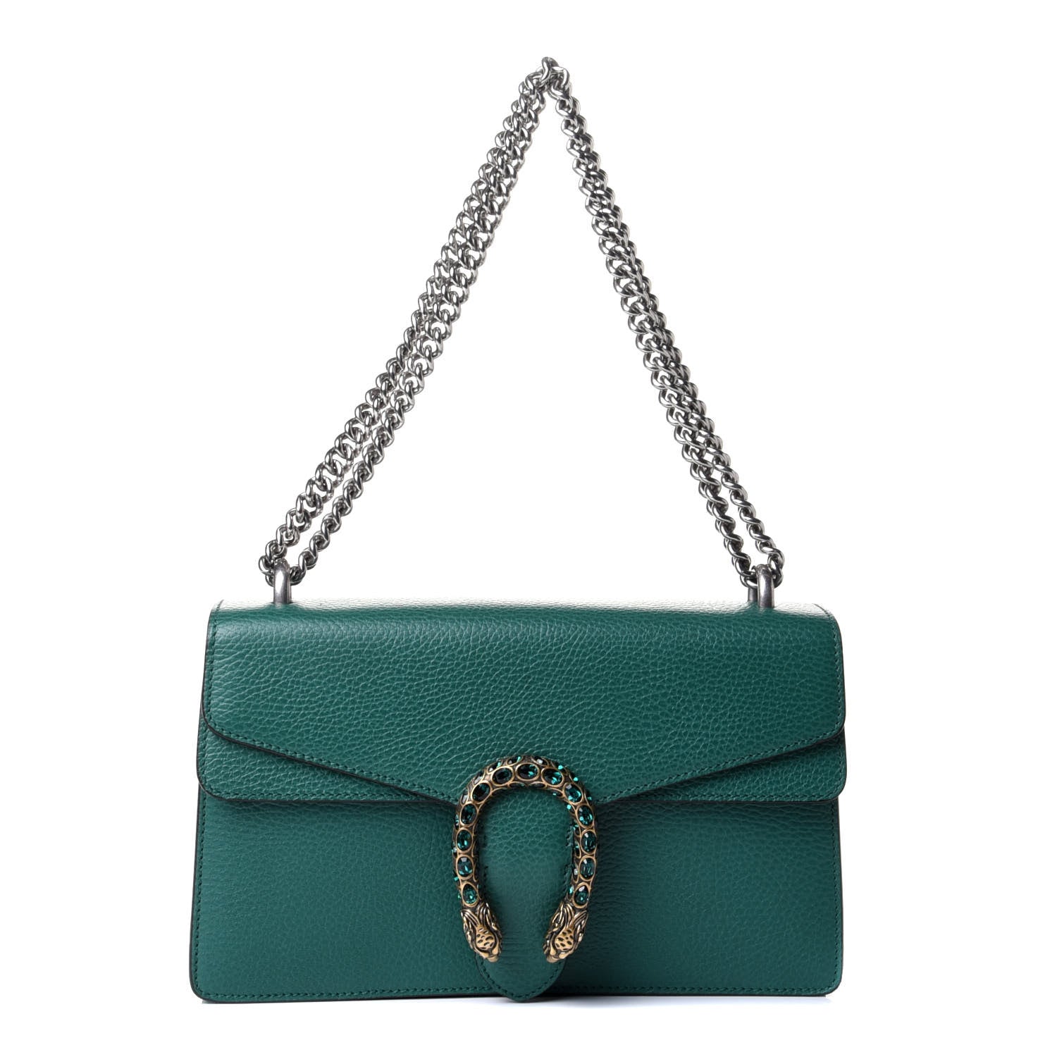 Gucci Pebbled Calfskin Small Dionysus Shoulder Bag Emerald 1 of 4