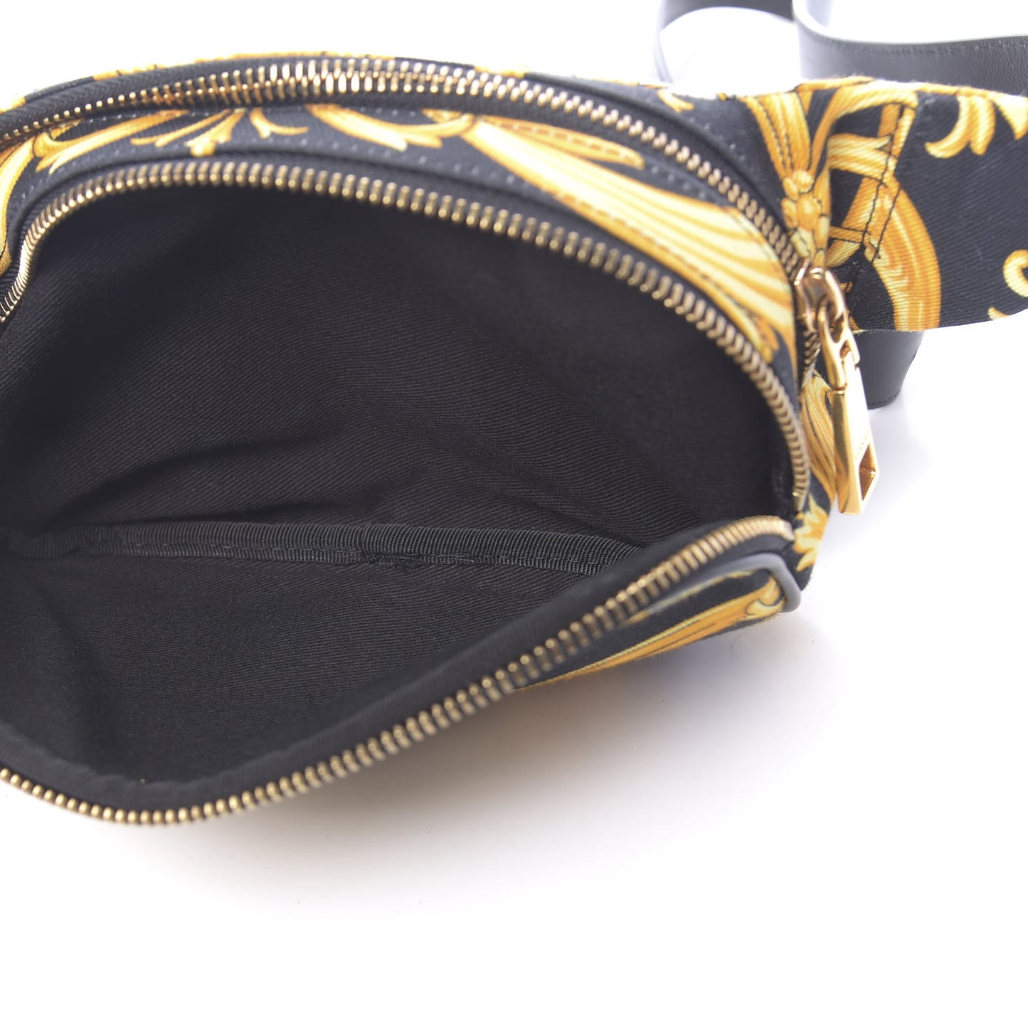 Nylon Baroque Print Belt Bag Black