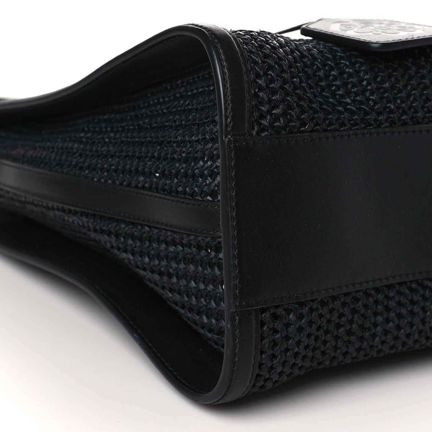 Raffia Calfskin The Tall Story Tote Bag Black