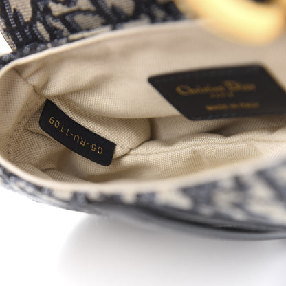 Christian Dior Oblique Mini Saddle Bag Blue 7 of 11
