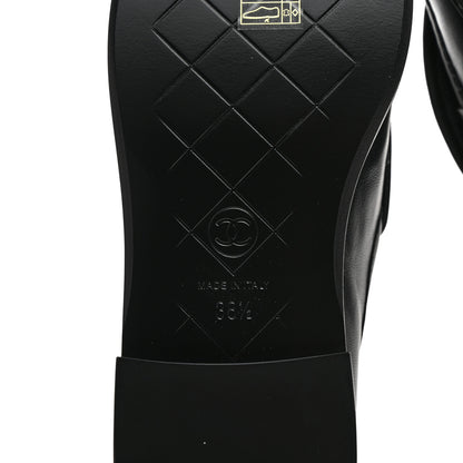 Chanel Lambskin Quilted CC Turnlock Loafers 38.5 Black 8 of 9