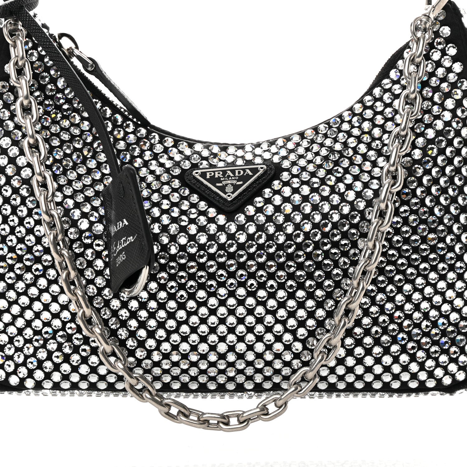 Prada Satin Crystal Re-Edition 2005 Shoulder Bag Cristal 8 of 10
