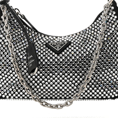 Prada Satin Crystal Re-Edition 2005 Shoulder Bag Cristal 8 of 10