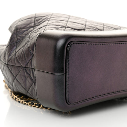 Chanel Iridescent Aged Calfskin Quilted Gabrielle Backpack Dark Purple 9 of 10