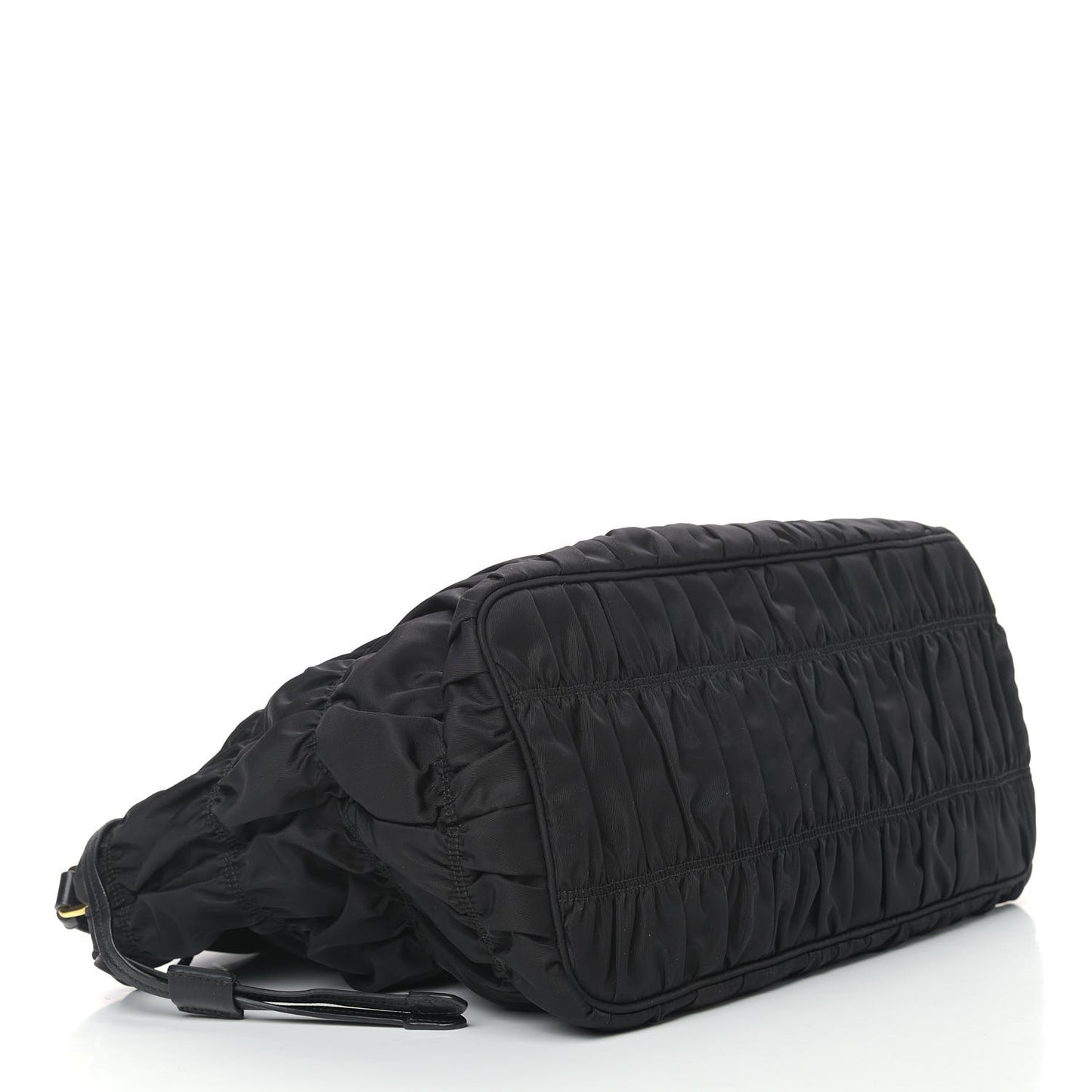 Tessuto Nylon Gaufre Drawstring Tote Black
