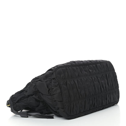 Prada Tessuto Nylon Gaufre Drawstring Tote Black 4 of 11