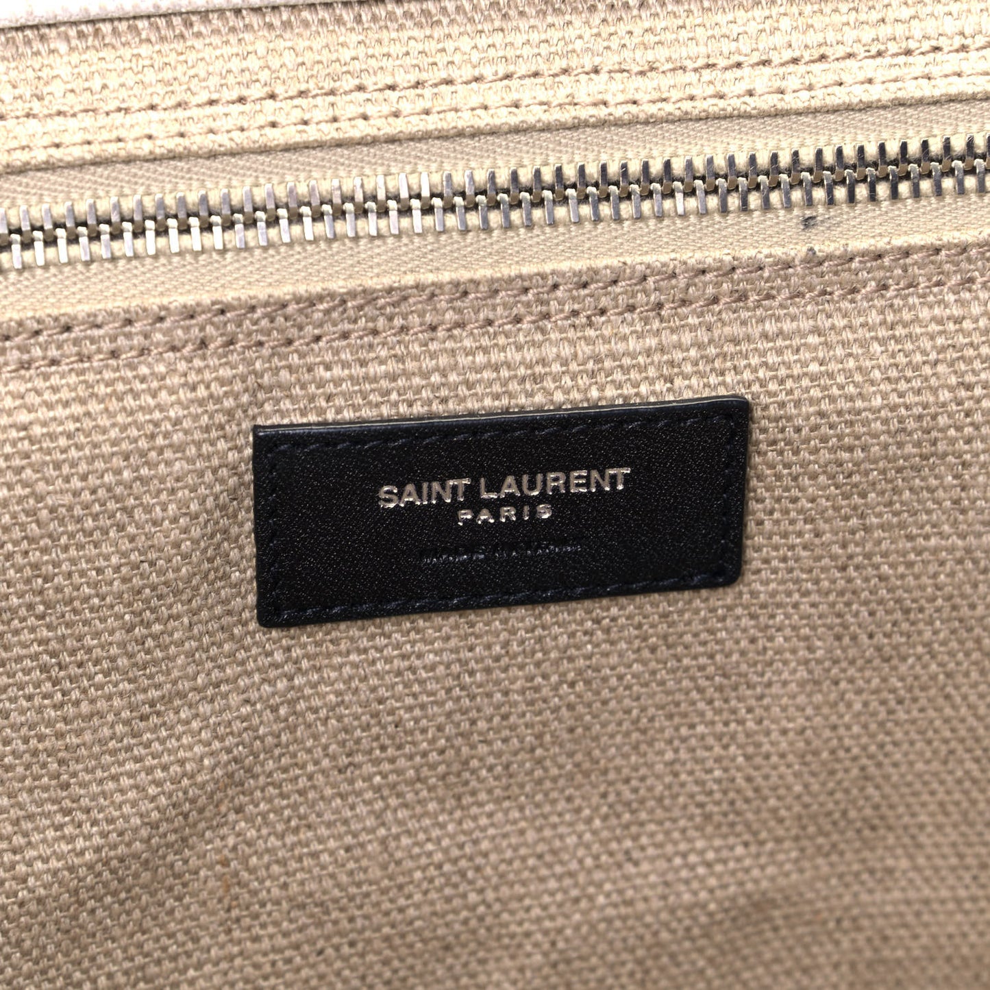 Linen Calfskin Rive Gauche Tote Optic White