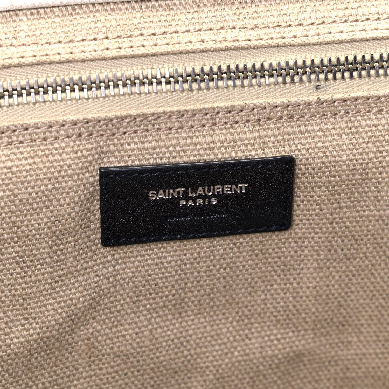 Saint Laurent Linen Calfskin Rive Gauche Tote Optic White 5 of 5
