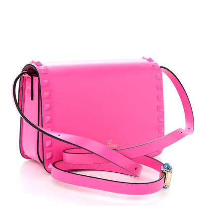 Valentino Garavani Smooth Calfskin Enamel Tonal Small Rockstud23 Shoulder Bag Pink PP 3 of 9