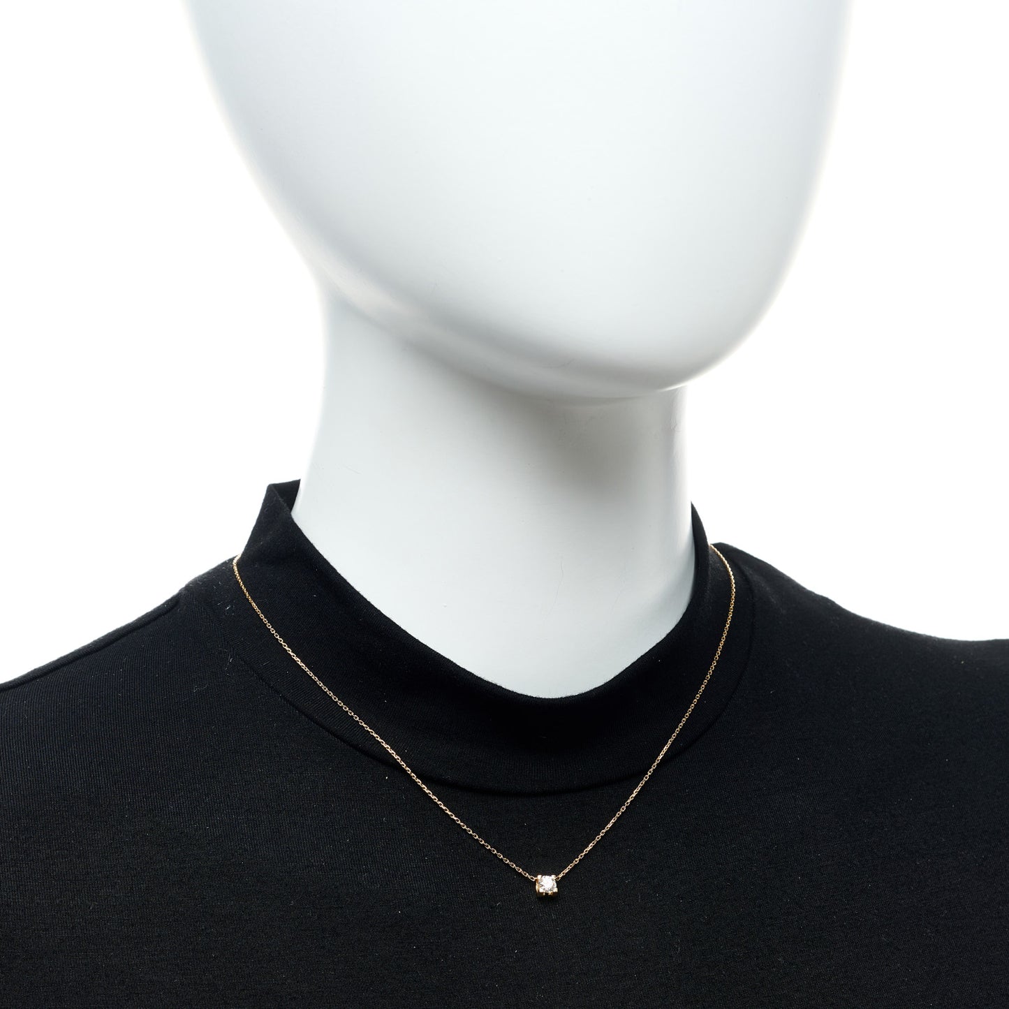 18K Pink Gold Diamond .30ct C De Cartier Pendant Necklace