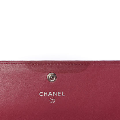 Chanel Lambskin Embossed Camellia Large Gusset Flap Wallet Pink 9 of 17
