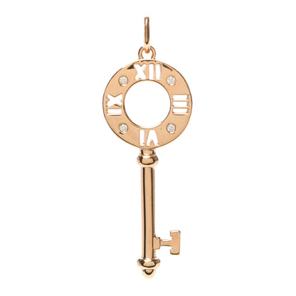 Tiffany 18K Rose Gold Diamond Atlas Pierced Key Pendant 1 of 3