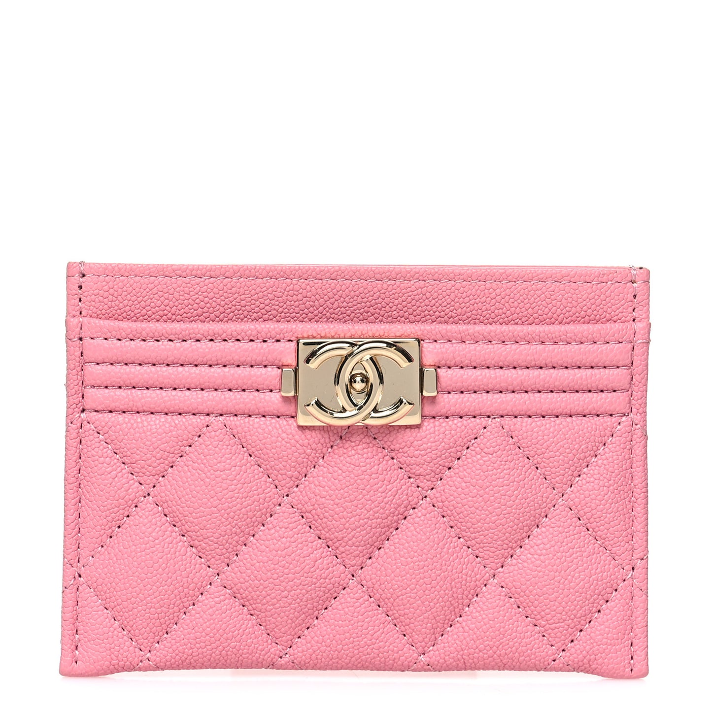 Caviar Quilted Boy Card Holder Pink